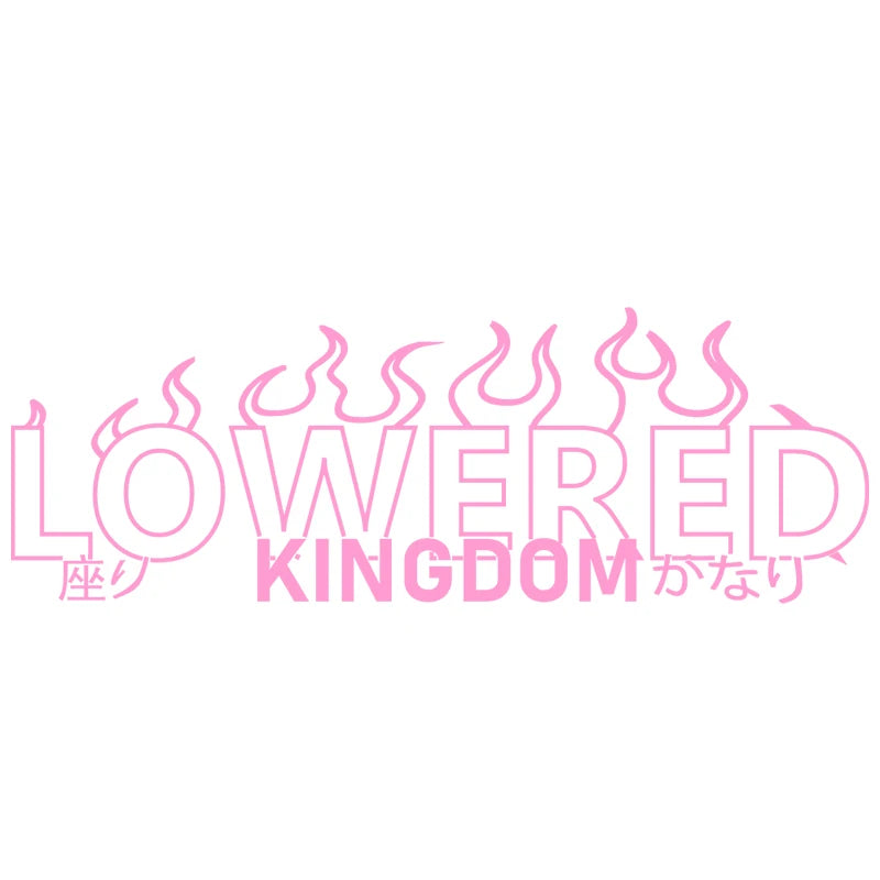 Lowered Kingdom Flame for Car Sticker Windshield Rear Window Banner JDM Graphics Stance External Accessories Vinyl Decals