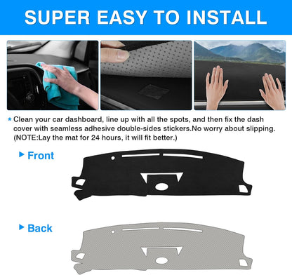 Dashboard Cover Mat for Infiniti G35 with Clock outside Accessories Dash Cover Upgrade Flannel Dash Mat Sunshade Glare UV Rays Protector
