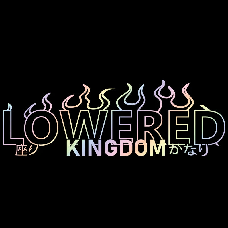 Lowered Kingdom Flame for Car Sticker Windshield Rear Window Banner JDM Graphics Stance External Accessories Vinyl Decals