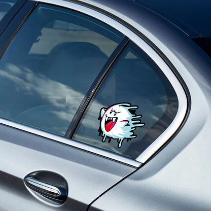 JDM Melting Ghost Reflective Car Stickers Decor Motorcycle Scooter Auto Body Window Fuel Tank Cap Windshield Decals Accessories