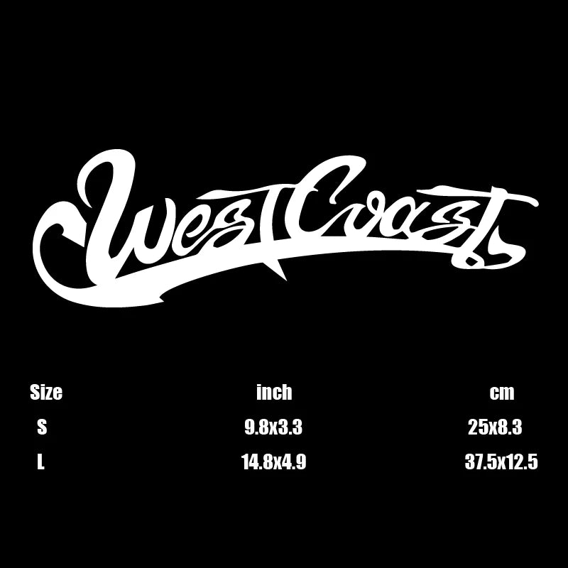 Westcoast Design Car Sticker for Front Rear Windshield Window JDM Style Car Body Decals Waterproof Vinyl Car Accessories