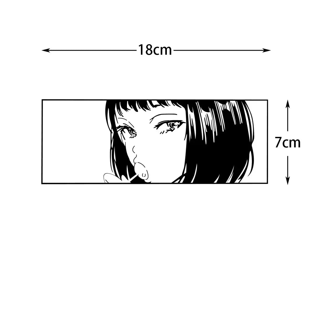 JDM Anime Girl Laser/Reflective Stickers Motor Bike Motorcycle Scooter Locomotive Car Body Bumper Decorative Decals Accessories