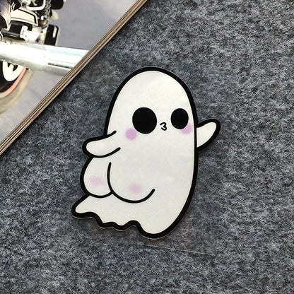 JDM Melting Ghost Reflective Car Stickers Decor Motorcycle Scooter Auto Body Window Fuel Tank Cap Windshield Decals Accessories