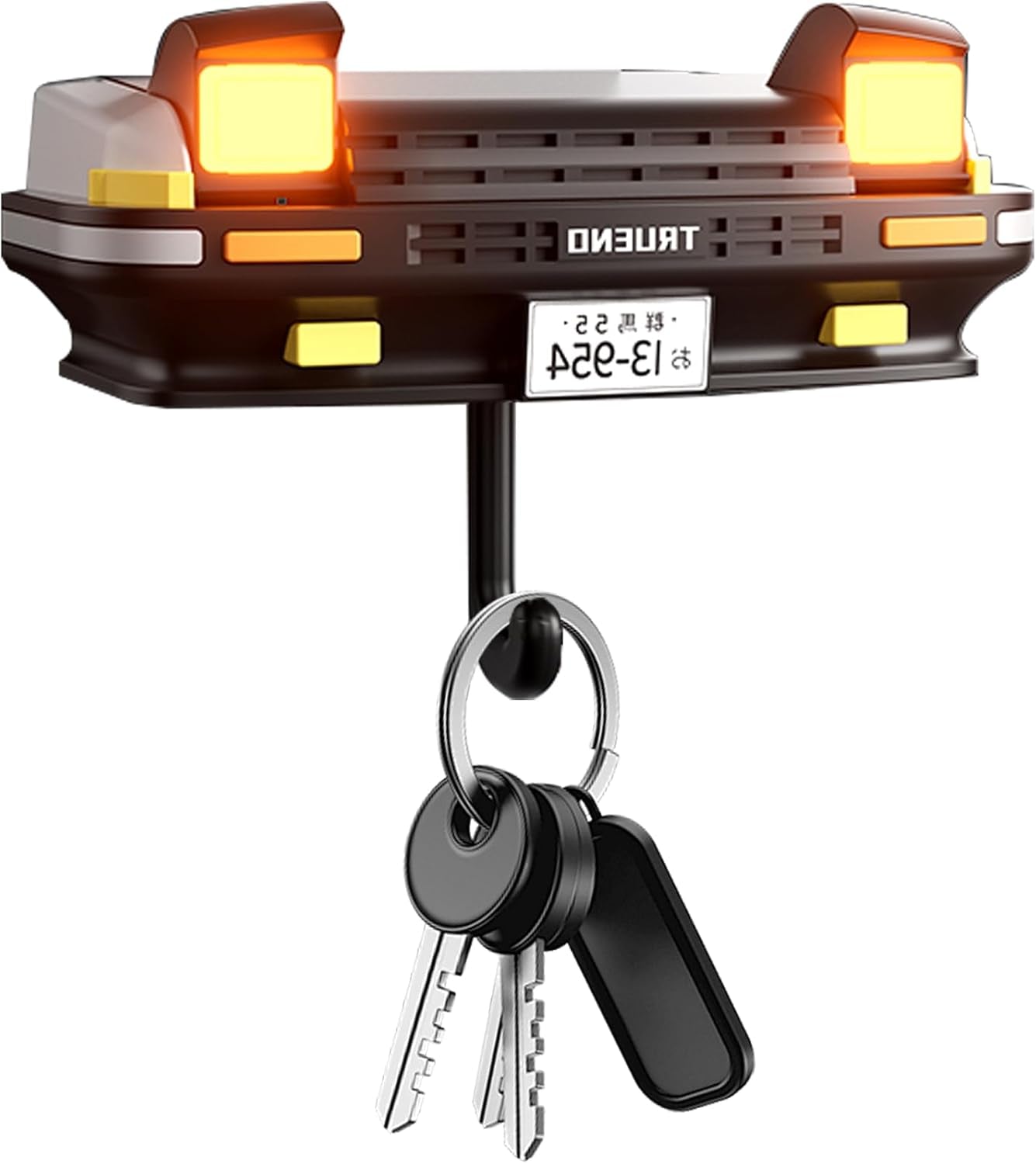 Initial D AE86 & Mazd@ MX5 Miata Retro Car Wall Key Holder - LED Pop-Up Headlight, Auto-Off Light, Car Enthusiast Organizer for Home & Garage. (Ae86-Black【With Lights】)
