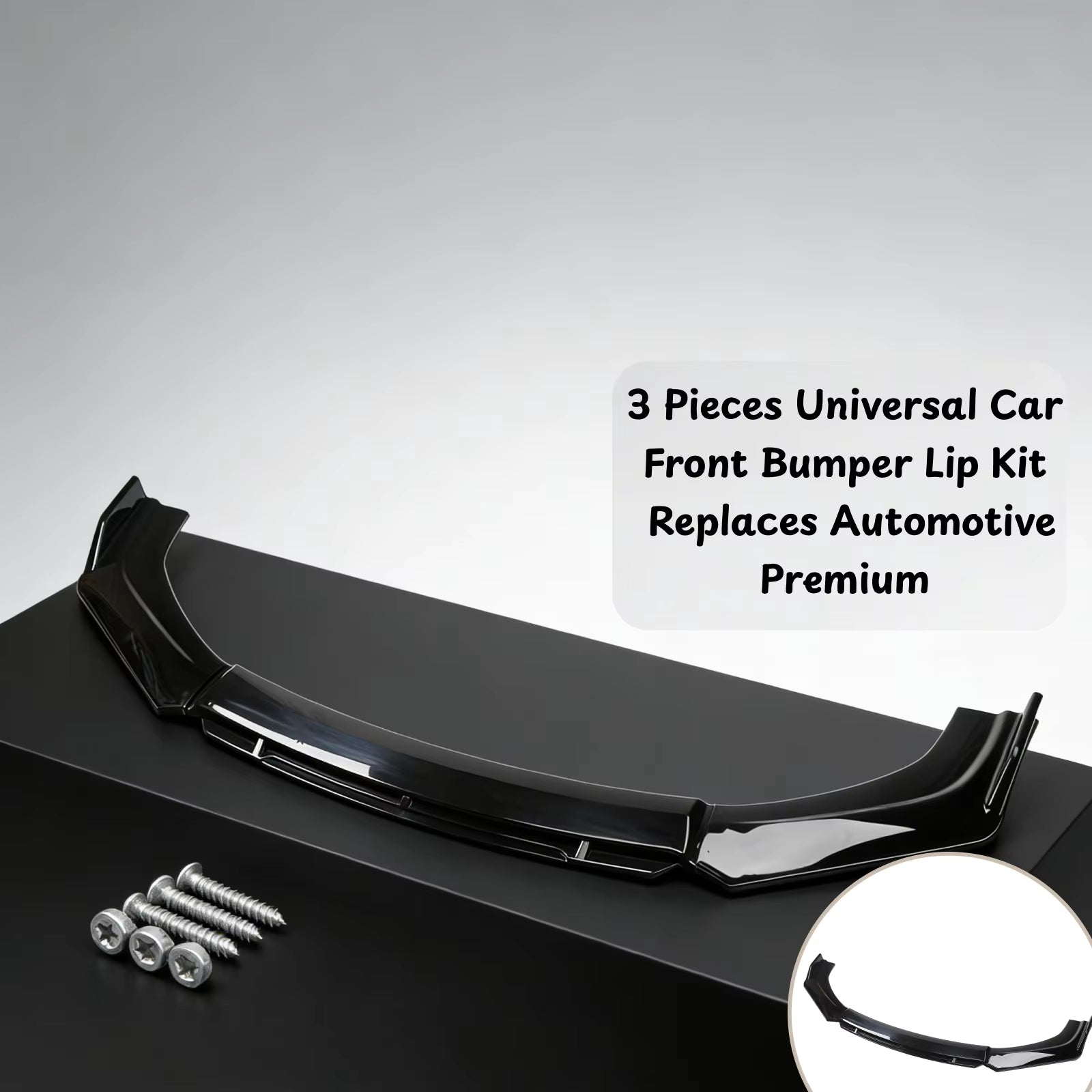 3 Pieces Universal Car Front Bumper Lip Kit Easy to Install Car Front Bumper Lip Spoiler Splitter Diffuser Automotive Splitter