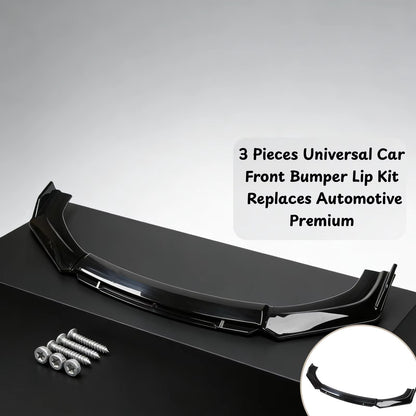3 Pieces Universal Car Front Bumper Lip Kit Easy to Install Car Front Bumper Lip Spoiler Splitter Diffuser Automotive Splitter