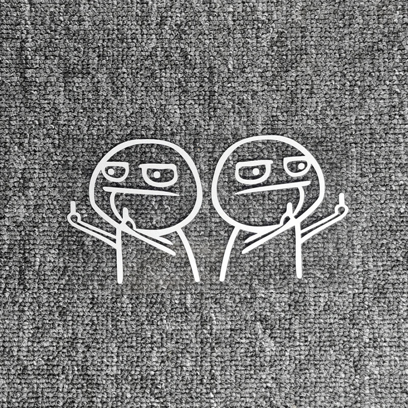 Car Stickers Stick Figure Middle Finger Funny JDM Laser Holographic Reflective Decals for Trunk Window Bumper Motorcycle Helmet