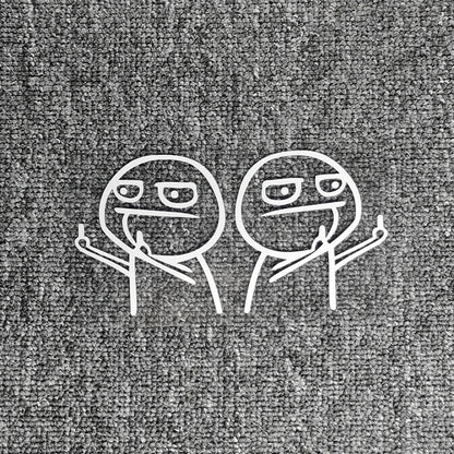 Car Stickers Stick Figure Middle Finger Funny JDM Laser Holographic Reflective Decals for Trunk Window Bumper Motorcycle Helmet