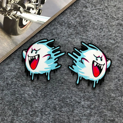JDM Melting Ghost Reflective Car Stickers Decor Motorcycle Scooter Auto Body Window Fuel Tank Cap Windshield Decals Accessories