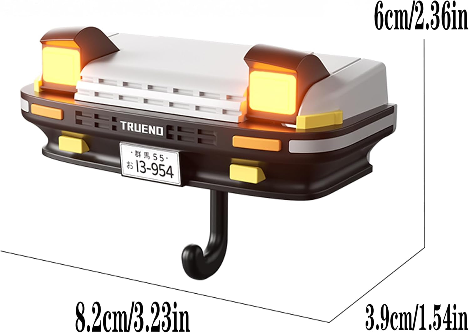 Initial D AE86 & Mazd@ MX5 Miata Retro Car Wall Key Holder - LED Pop-Up Headlight, Auto-Off Light, Car Enthusiast Organizer for Home & Garage. (Ae86-Black【With Lights】)