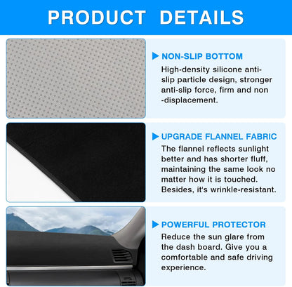 Dashboard Cover Mat for Infiniti G35 with Clock outside Accessories Dash Cover Upgrade Flannel Dash Mat Sunshade Glare UV Rays Protector