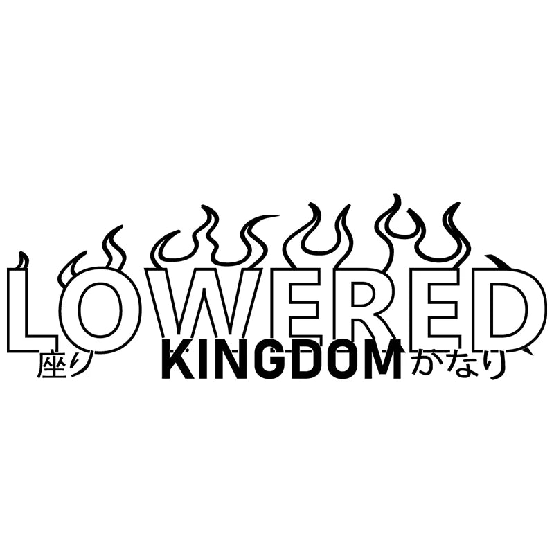 Lowered Kingdom Flame for Car Sticker Windshield Rear Window Banner JDM Graphics Stance External Accessories Vinyl Decals