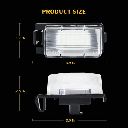 LED License Plate Light for N'Issan 350Z 370Z GT-R Versa Cube Leaf & I'Nfiniti G25 G35 G37 Q40 Q60 Tag Lamp Assembly, 6000K White 2PCS