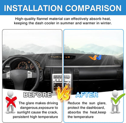 Dashboard Cover Mat for Infiniti G35 with Clock outside Accessories Dash Cover Upgrade Flannel Dash Mat Sunshade Glare UV Rays Protector