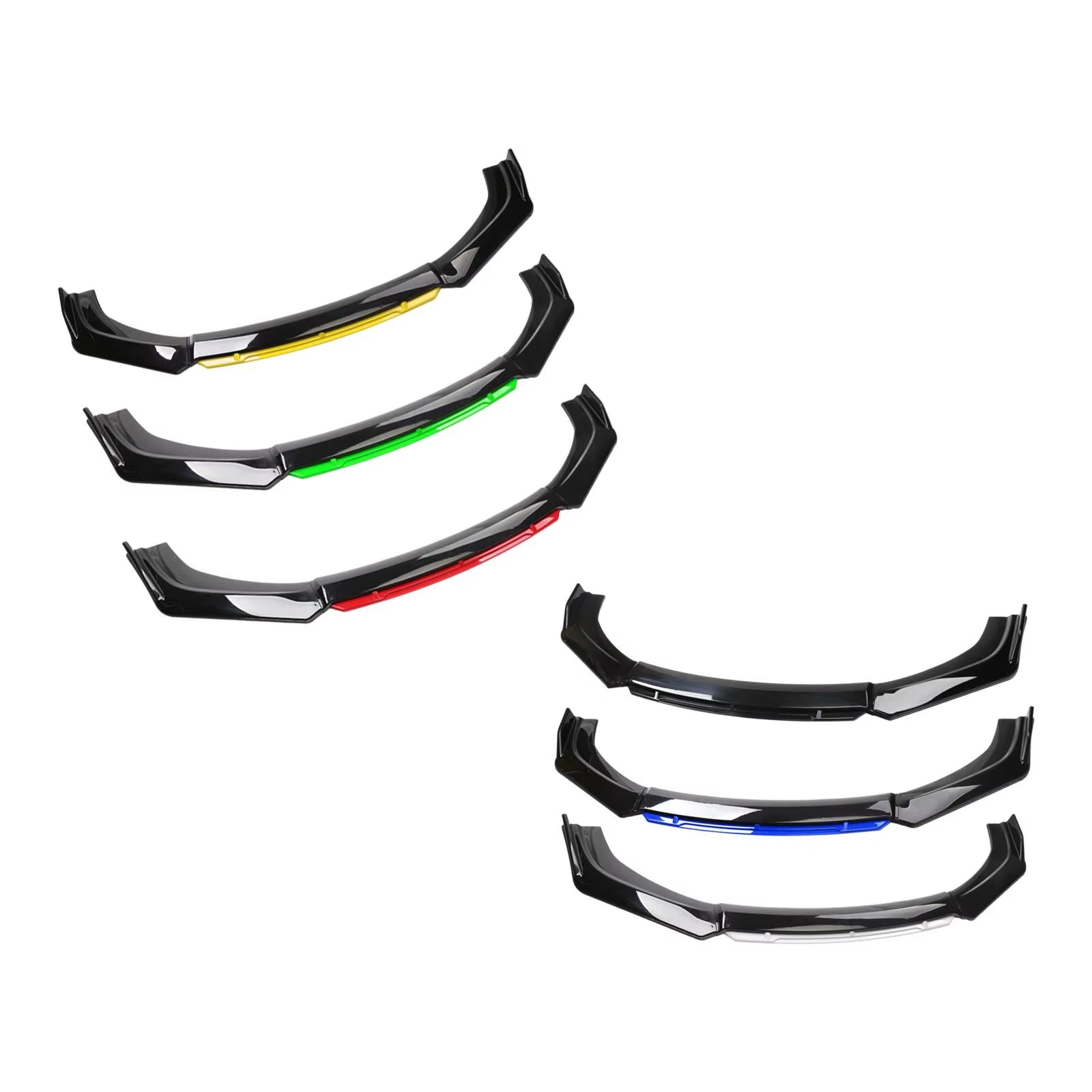 3 Pieces Universal Car Front Bumper Lip Kit Easy to Install Car Front Bumper Lip Spoiler Splitter Diffuser Automotive Splitter